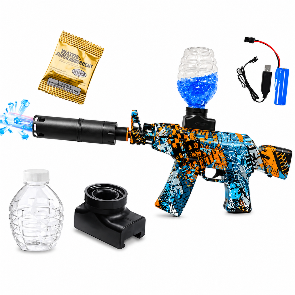Automatic Gel Blaster Toy with Smoke, Light & Rechargeable Battery