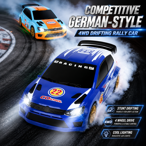 1:24 RC Drift Car – 4WD Rechargeable Racing Car with Smoke Effect